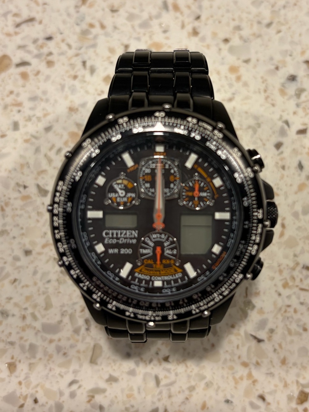 Citizen Black Men’s Analog-Digital chronograph Skyhawk. Great condition.